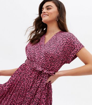 New look pink leopard print dress hotsell