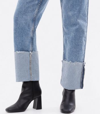 Damen Bekleidung ONLY Blue Turn Up Straight Leg Jeans Damen Bekleidung ONLY Blue Turn Up Straight Leg Jeans