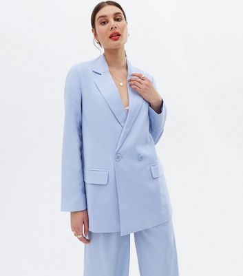 Pale blue linen jacket on sale ladies