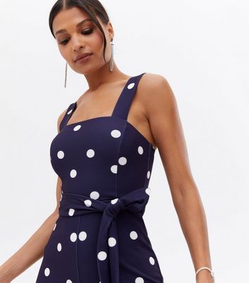 navy spot jumpsuit