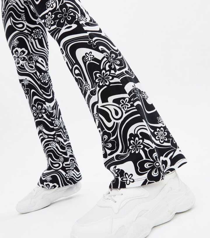 Totally Retro Swirl Print Flare Pants