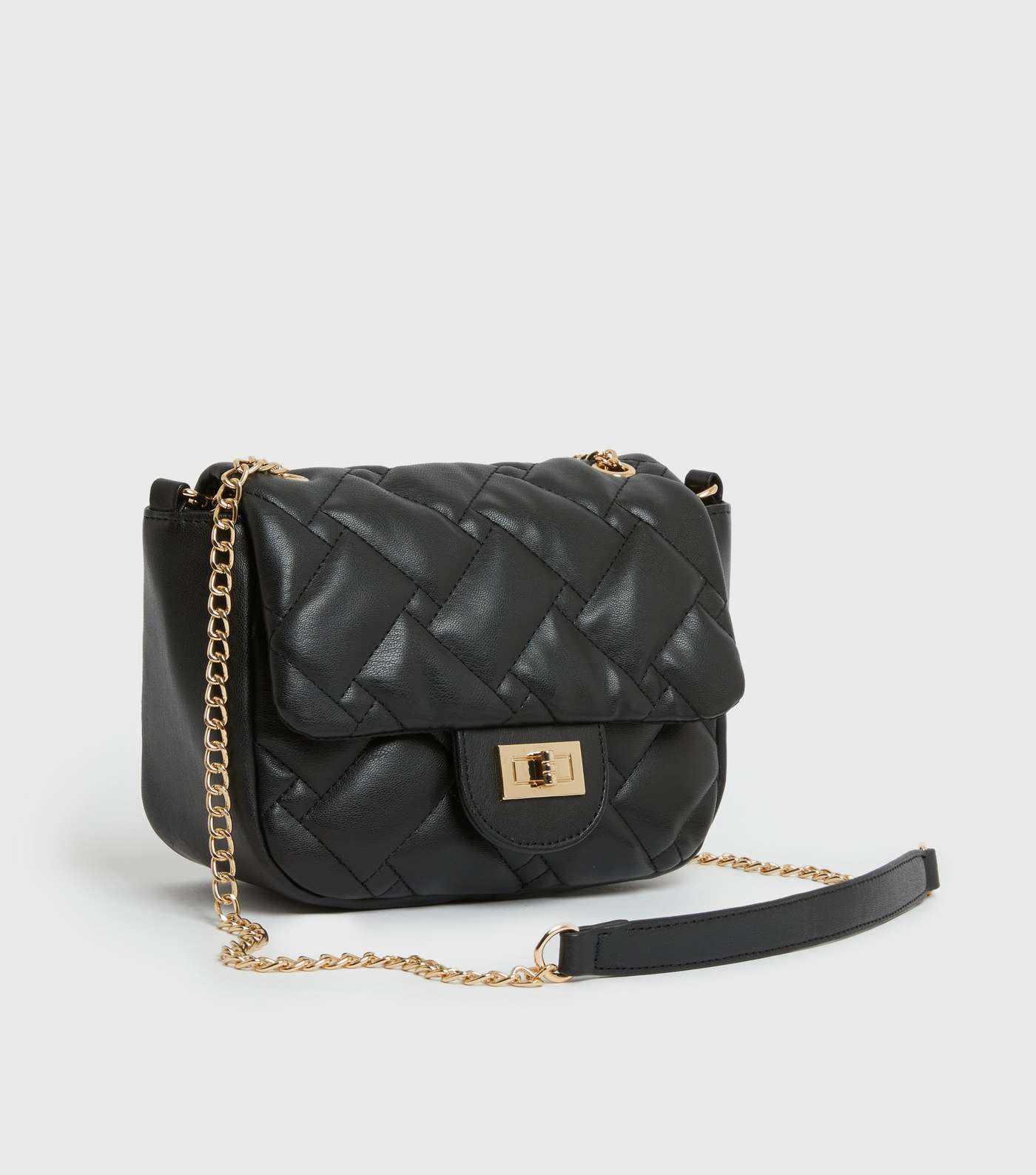 Black Quilted Mini Cross Body Bag Image 3