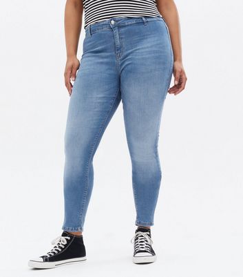 Damen Bekleidung ONLY Curves Blue High Waist Skinny Jeggings Damen Bekleidung ONLY Curves Blue High Waist Skinny Jeggings