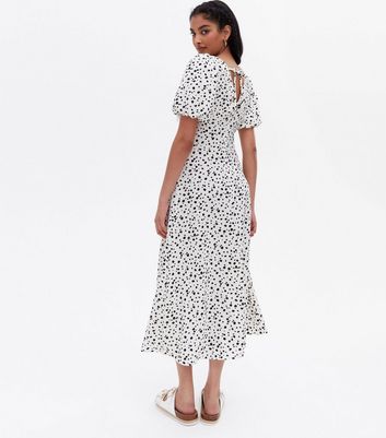 Black and white polka 2024 dot dress new look