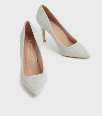 Silver court heels sale