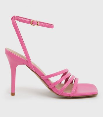 Wide Fit Pale Pink Suedette Scallop Block Heel Court Shoes | New Look