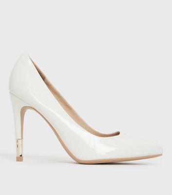 Public Desire Off White Diamanté Stiletto Heel Sandals | New Look