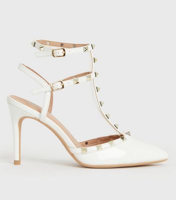 Capone Round Toe High Heel Women White Sandals | caponeoutfitters.com