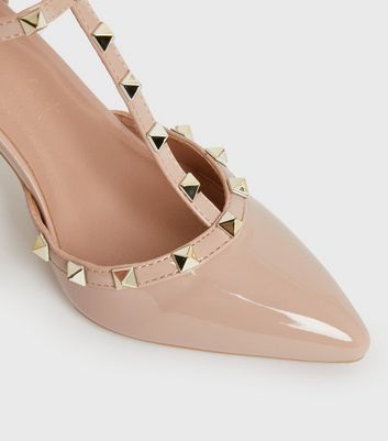 Nude studded 2025 court shoes