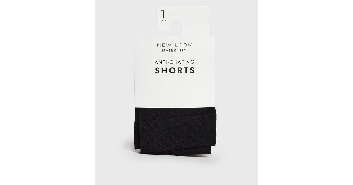 Maternity Black Thigh Length Anti Chafing Shorts New Look