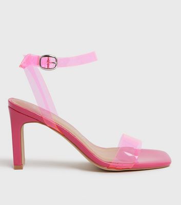 Neon pink cheap perspex heels