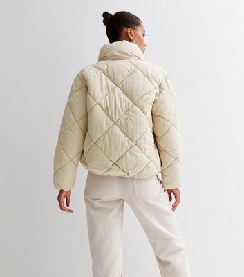 Stone Quilted High Neck Puffer Jacket 