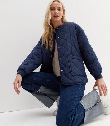 Womens navy sale quilted coat