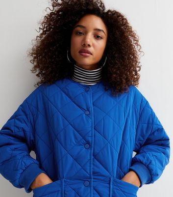 Women's blue sales quilted jacket