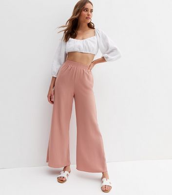 Missguided Plus trouser in pink pinstripe  ASOS
