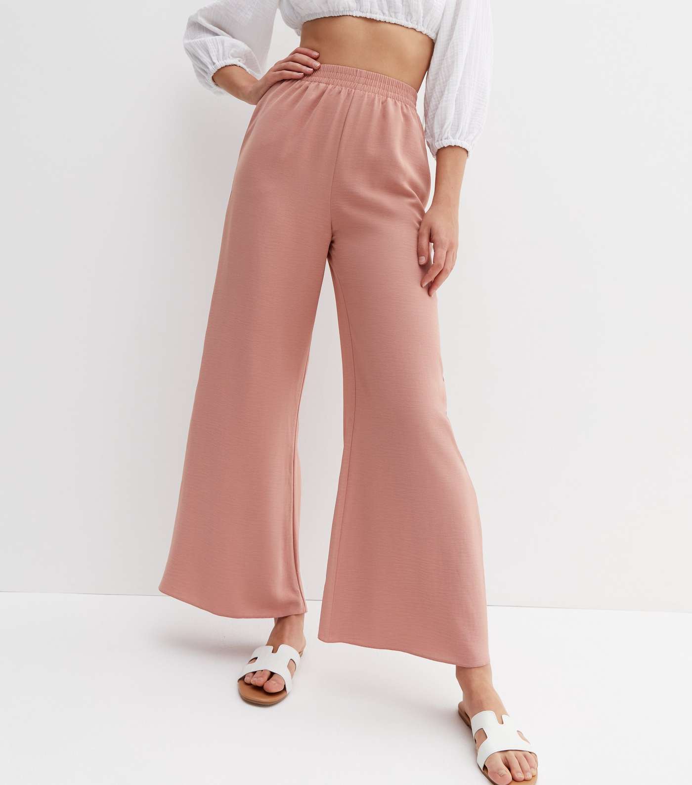 Mid Pink High Waist Wide Leg Trousers Image 2