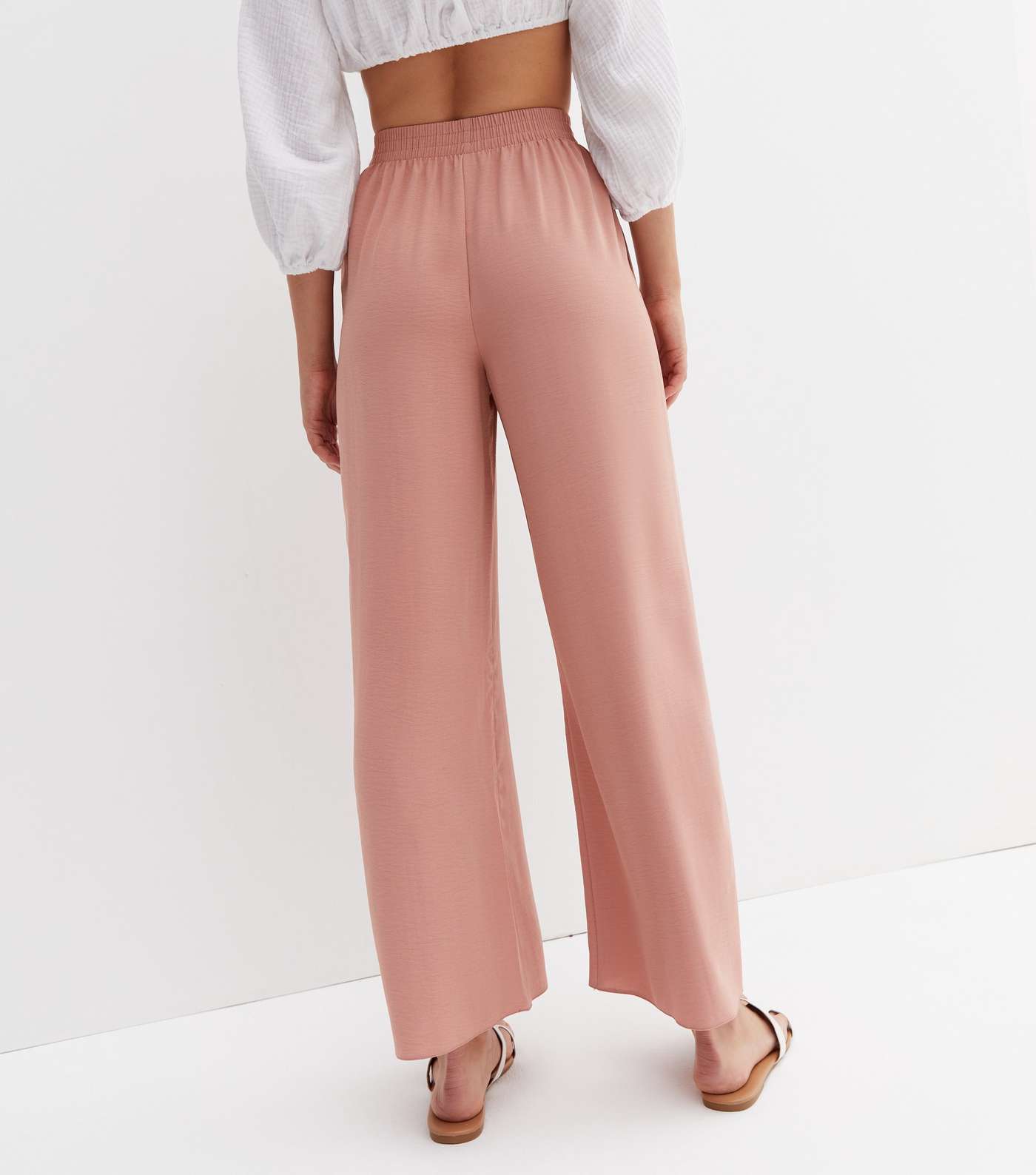 Mid Pink High Waist Wide Leg Trousers Image 4