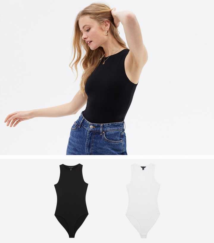 2-pack strappy tops - Black/White - Ladies