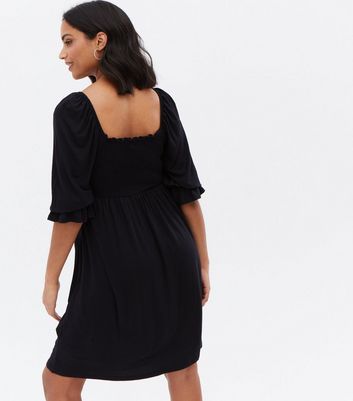 black mini dress cotton