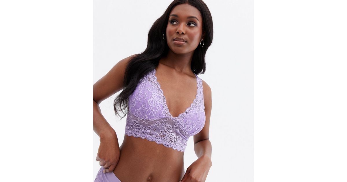 ONLY Lilac Lace Bra | New Look