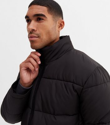 Black High Neck Puffer Jacket New Look