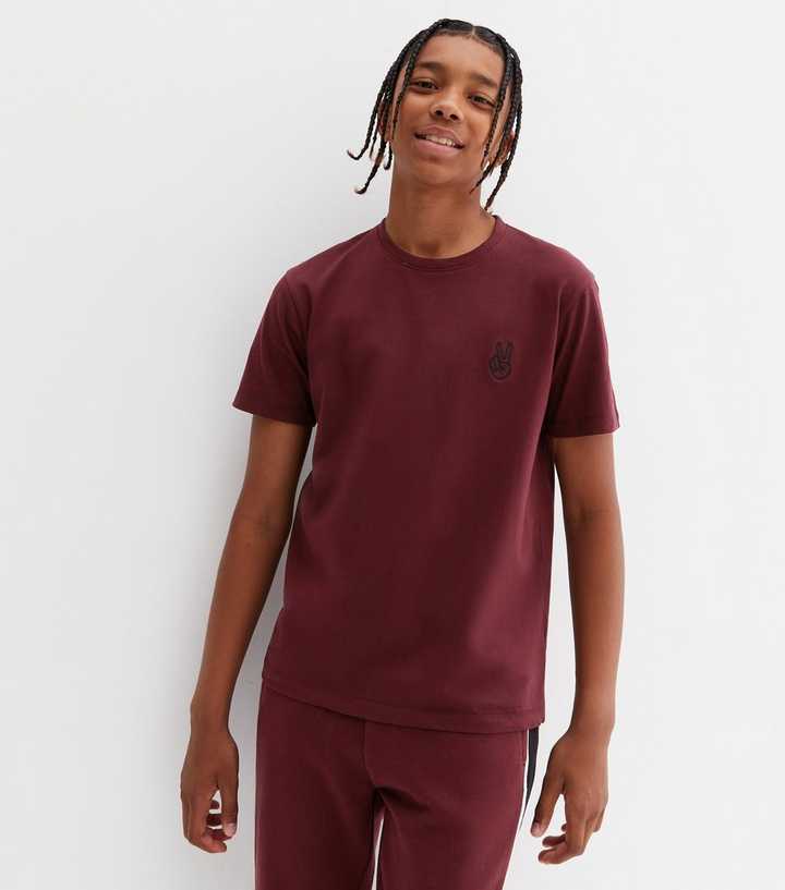 boys burgundy shirt