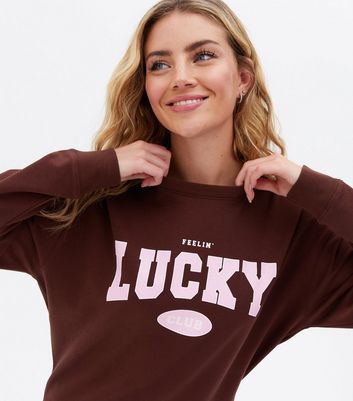 Sweatshirt that says lucky Clearance