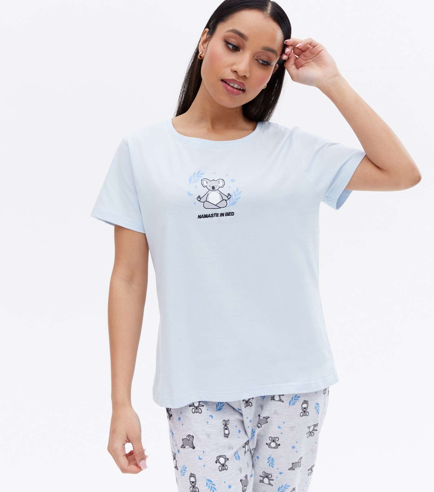Petite Blue Jogger Pyjama Set with Koala Logo Image 2