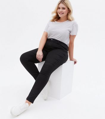 Vero Moda Women's Plus Size Black High Waist Jeggings Curves New Look - UK 24