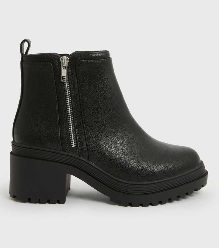 new look zip front ankle boots