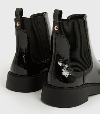 New look black patent ankle boots hotsell