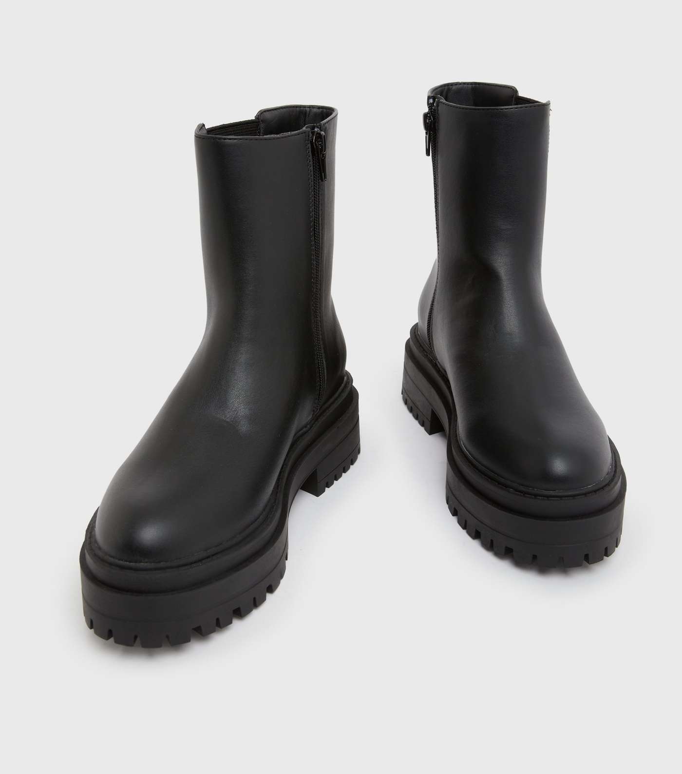 Black Rounded Chunky Chelsea Boots Image 3