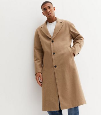 Mens long 2024 camel overcoat