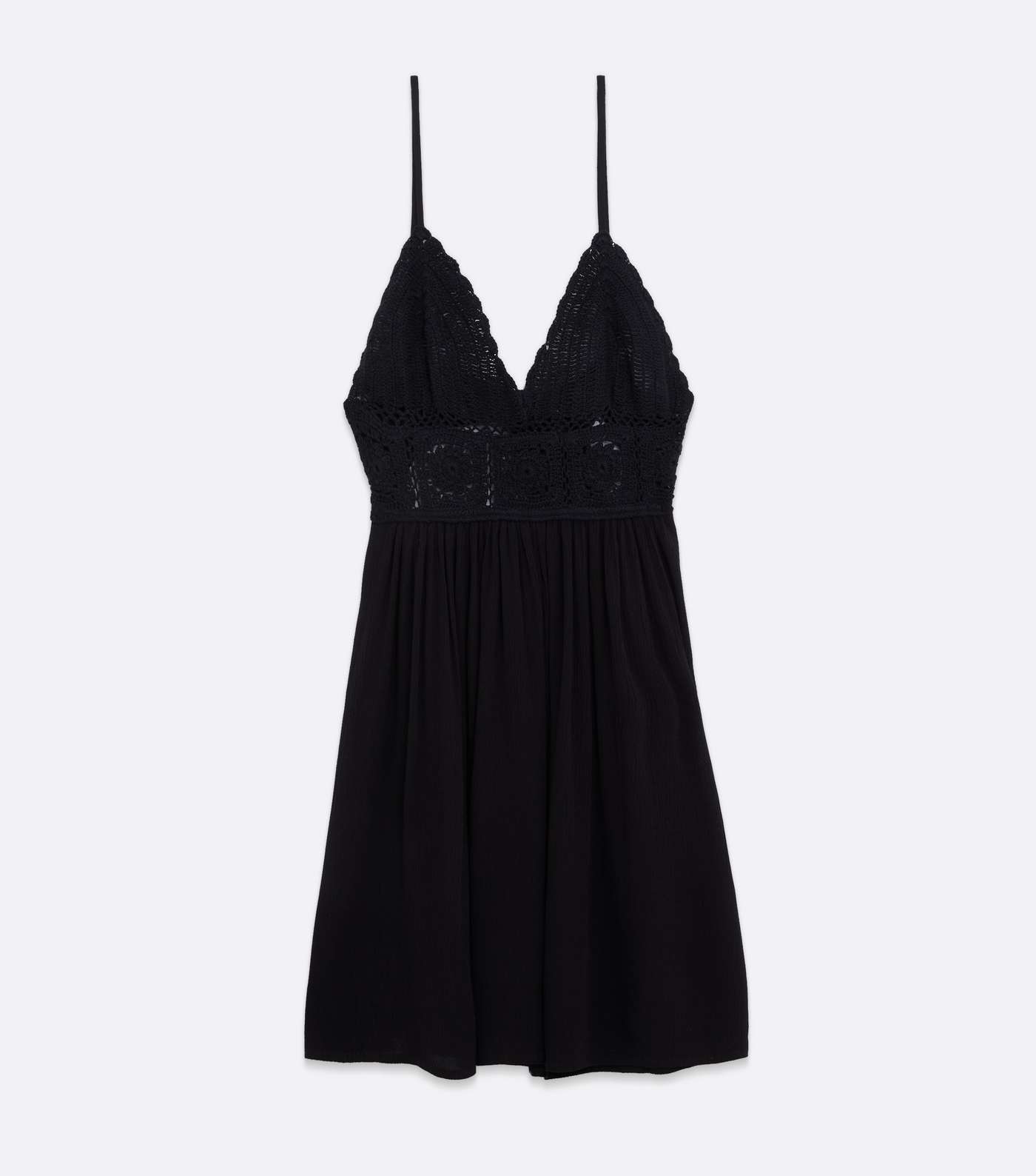 Black Crochet Beach Dress Image 5