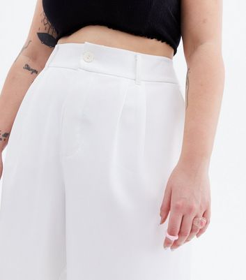 Curves White Wide Leg Trousers 