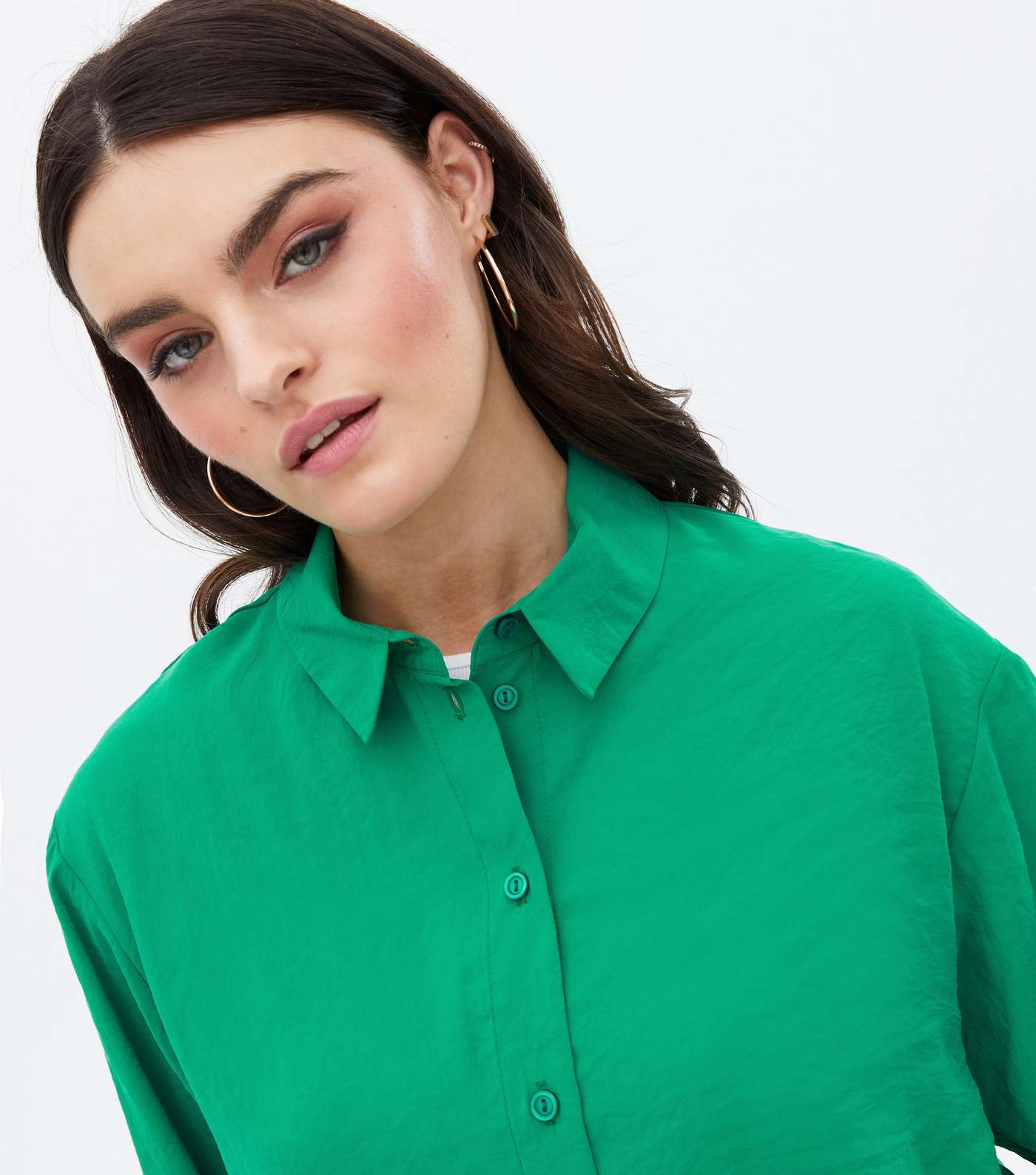 Green Long Sleeve Oversized Shirt Image 3