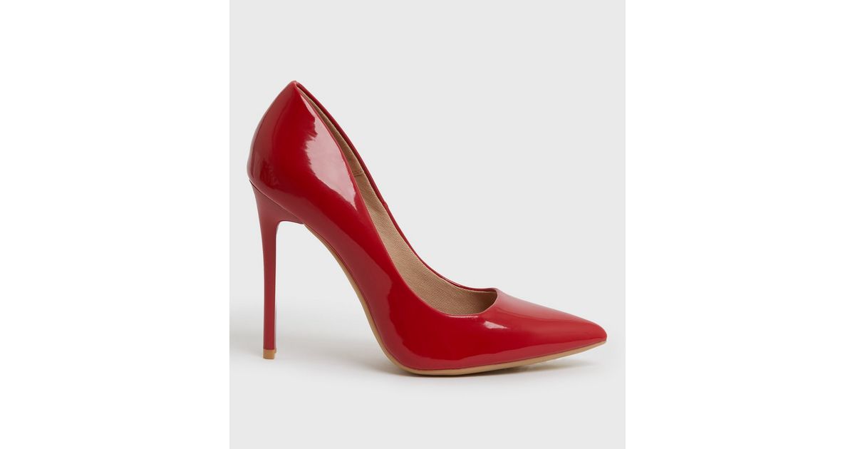 Red Stiletto Court Shoes | New Look