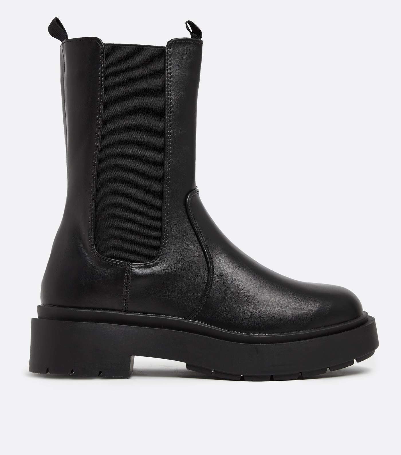 Black High Ankle Chunky Boots