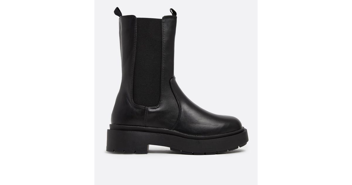 Black High Ankle Chunky Boots | New Look