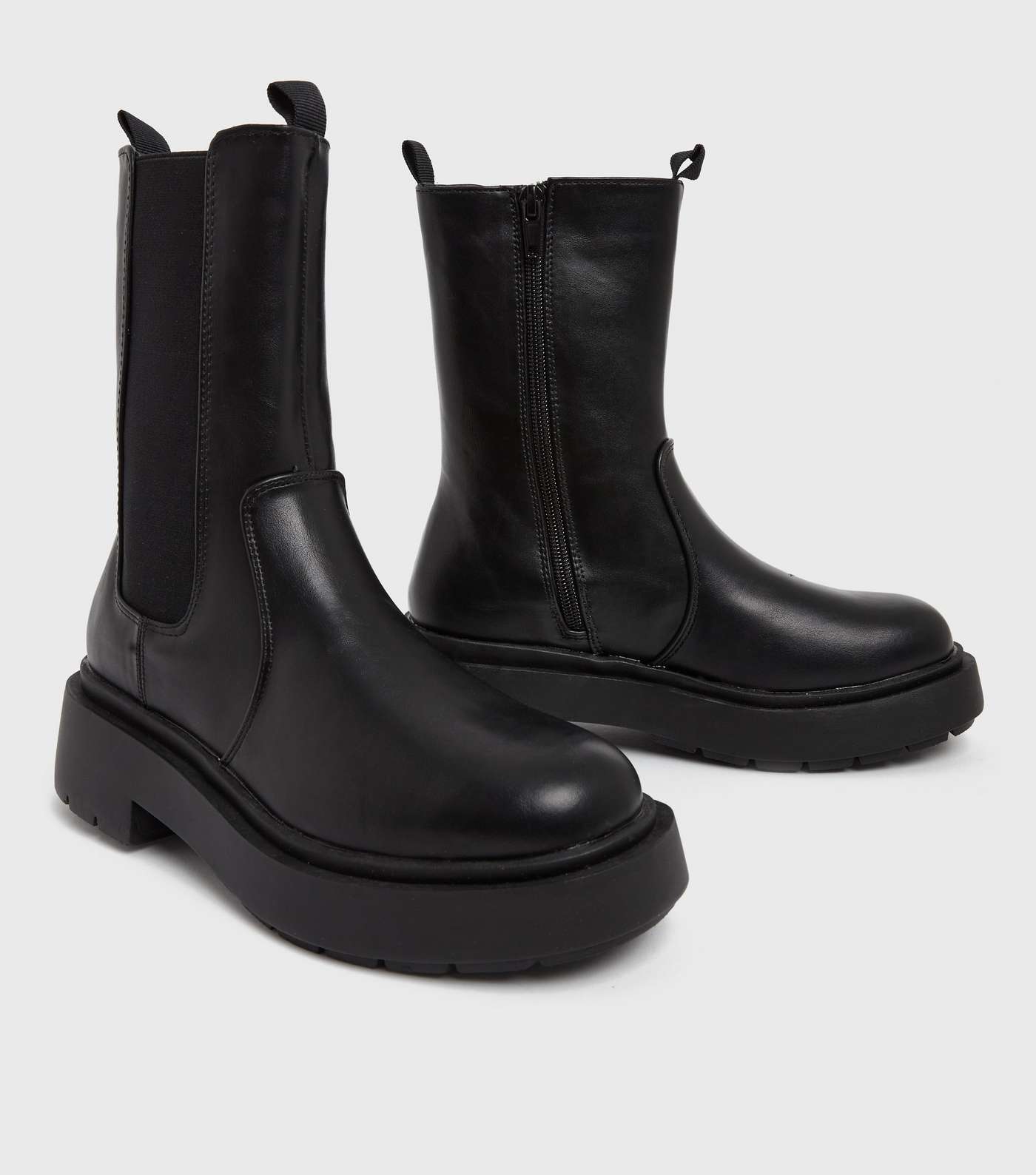 Black High Ankle Chunky Boots Image 3
