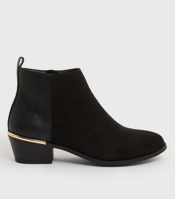 metal trim ankle boots