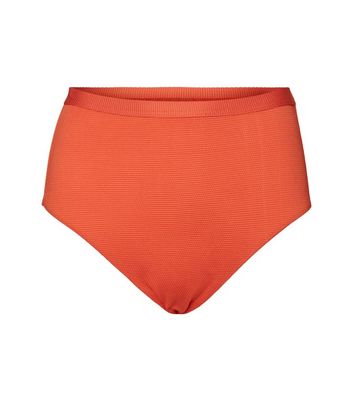 Click to view product details and reviews for Vero Moda Bright Orange High Waist Bikini Bottoms New Look.