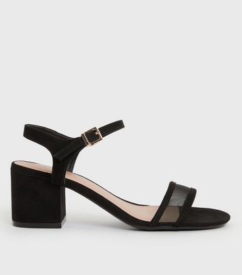 primark black block heel sandals