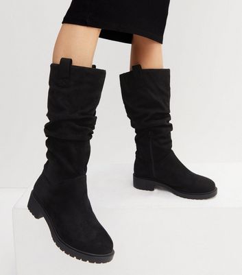 Mid calf length store boots wide fit