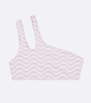 Click to view product details and reviews for Only Lilac Wavy One Shoulder Bikini Top New Look.