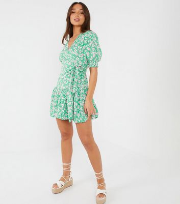 green skater dress new look