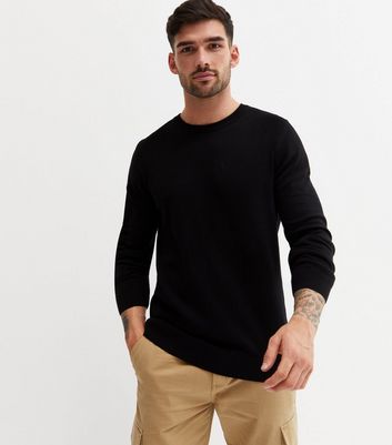 Mens crew shop neck black jumper