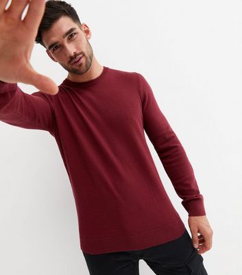 burgundy fine knit jumper