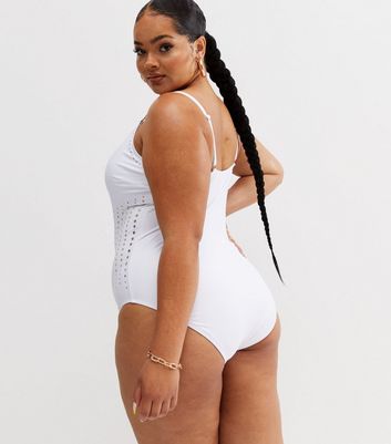 New look white store swimming costume