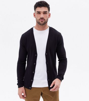 White shirt black online cardigan